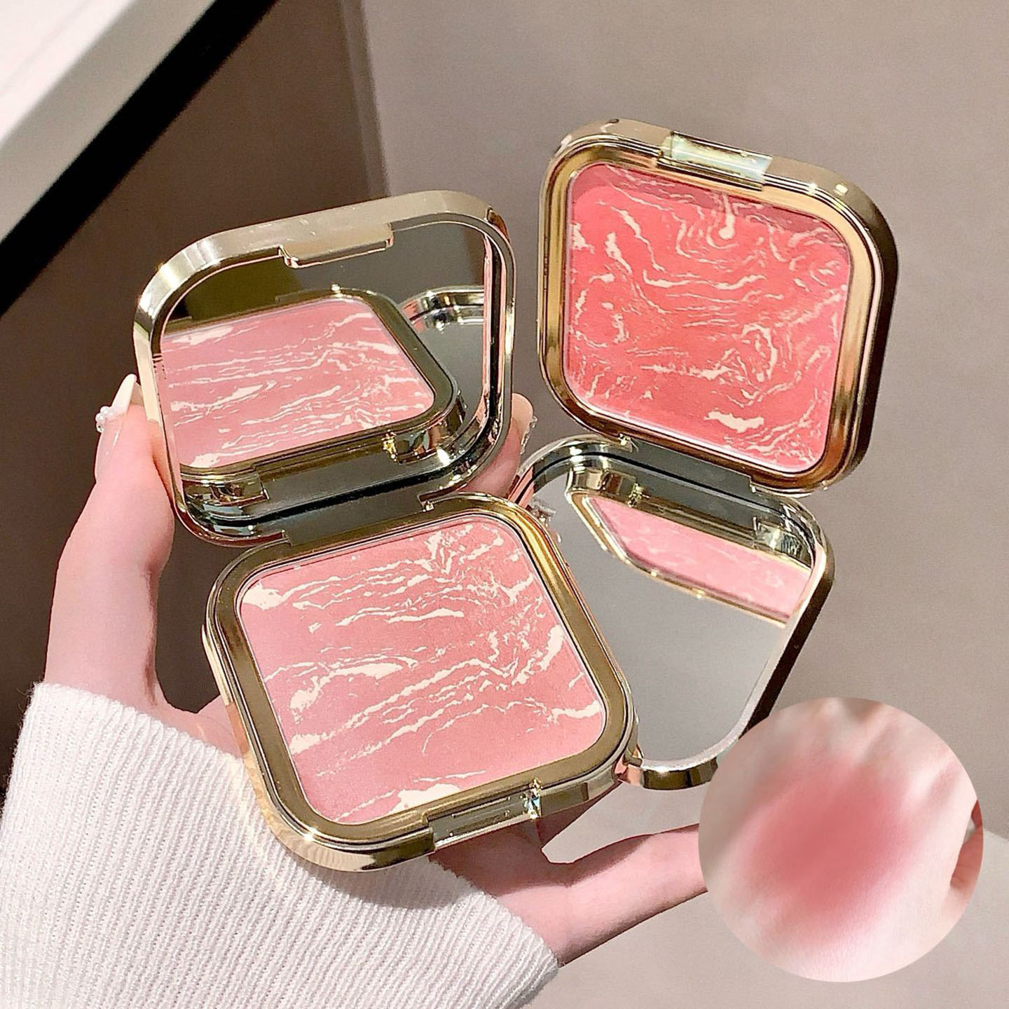 渐变腮红膏便携式膨胀氛围感