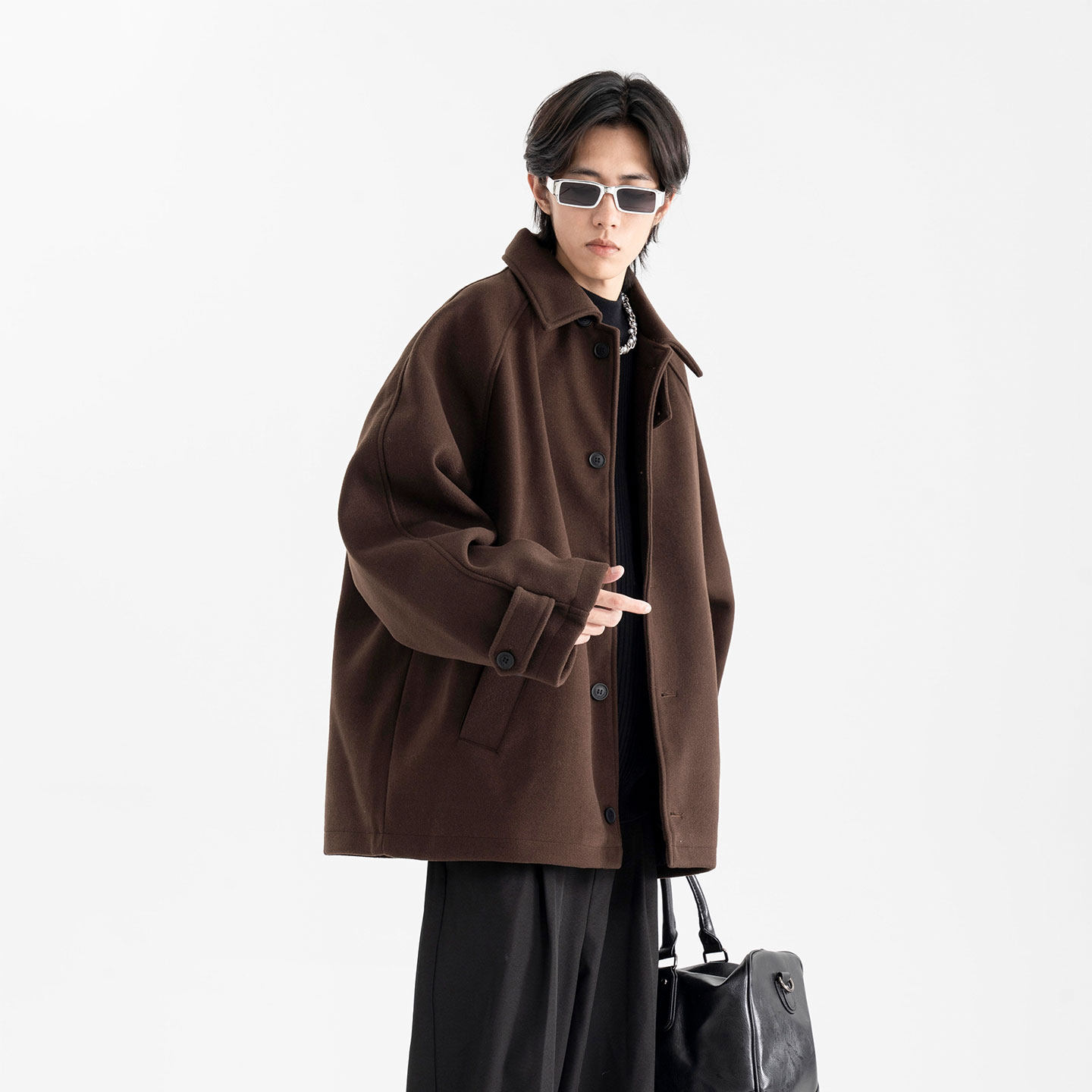 502-2-N016-P118美式复古宽松美拉德廓形毛呢夹克加厚外套男，男装夹克，星座502-2（原1014A）