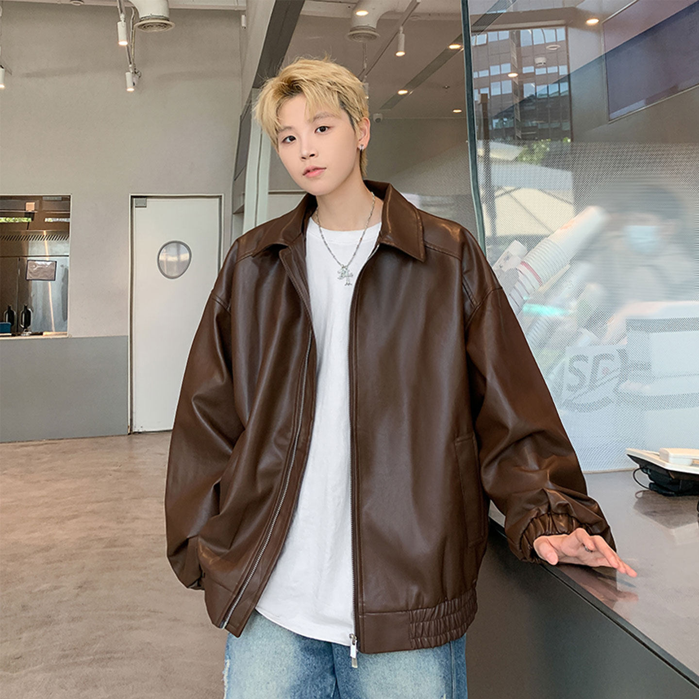 502-2-JK037-P108现货皮衣外套男秋季美式高街宽松休闲夹克控148，男装夹克，星座502-2（原1014A）