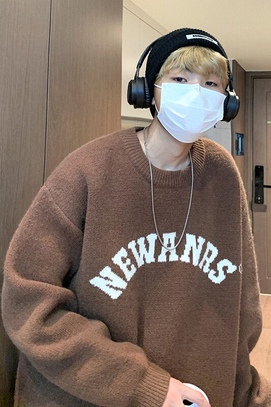 1014A*KS005*冬季毛衣男ins潮牌加厚圆领针织衫新款线衣P70限价89,男装针织衫/毛衣,星座502-2（原1014A）