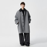 【502-2-N019-P128】现货毛呢大衣男英伦风高级感宽松呢子外套，男装毛呢大衣，星座502-2（原1014A）