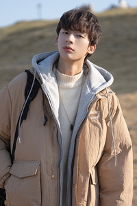 1014A-MY3029冬季假两件衣男潮牌加厚保暖服外套P158限价188图片