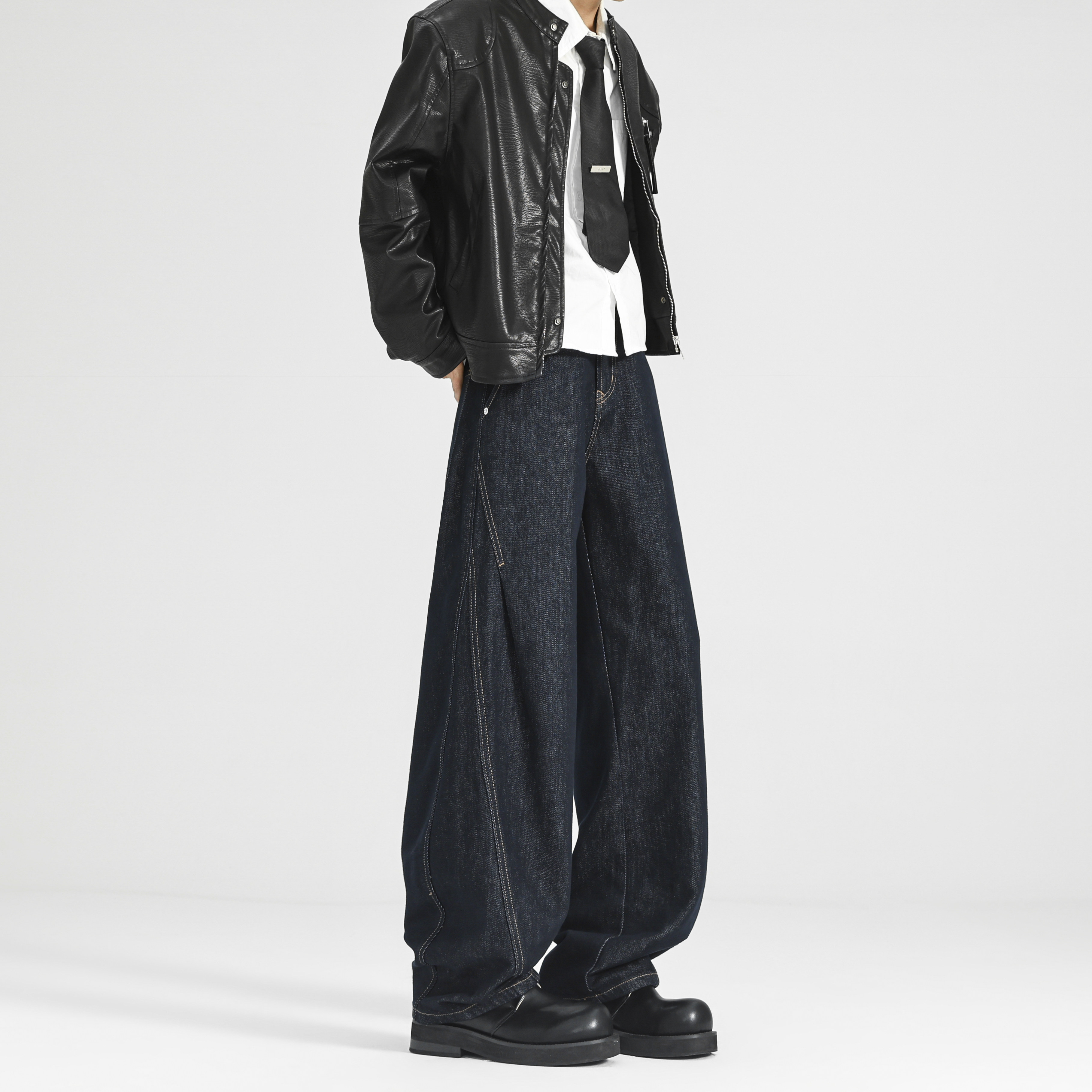 现货502-2-KZ067-P68春款弯刀牛仔裤男宽松阔腿长裤控98,男装牛仔裤,星座502-2（原1014A）