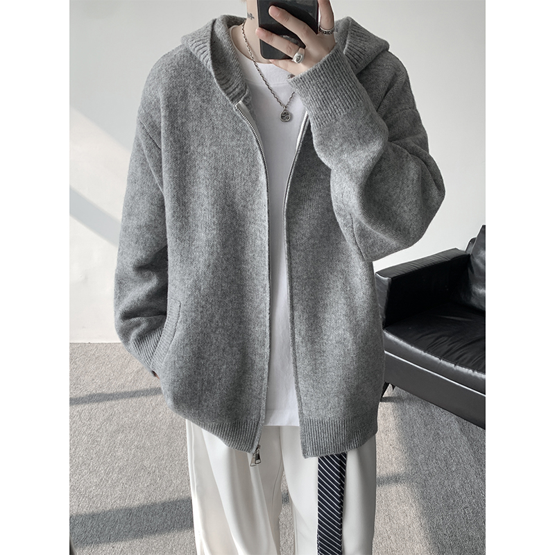 现货502-2-MY770-特P58秋冬季连帽针织毛衣男慵懒风宽松潮流外套，男装针织衫/毛衣，星座502-2（原1014A）