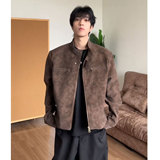 502-2-JK036-P95美式复古反绒皮正肩外套男短款工装夹克，男装皮衣，星座502-2（原1014A）