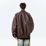 502-2-JK032-P128美式复古假两件格纹夹克男宽松拼接翻领控168，男装皮衣，星座502-2（原1014A）