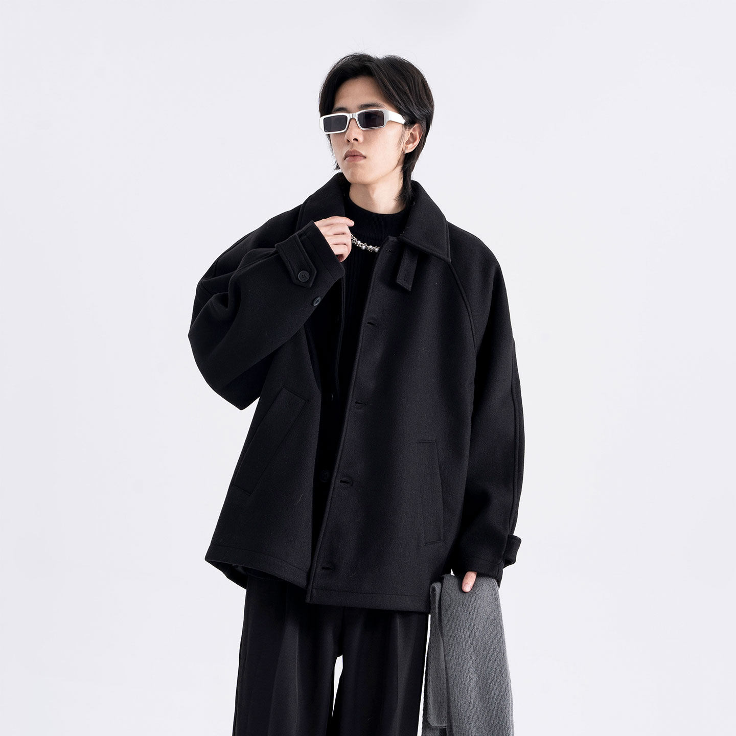 502-2-N016-P118美式复古宽松美拉德廓形毛呢夹克加厚外套男，男装夹克，星座502-2（原1014A）