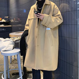 502-2-N010-P128冬季加厚过膝毛呢大衣男韩版潮牌高级感风衣控168，男装风衣，星座502-2（原1014A）