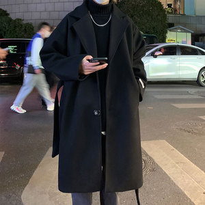 502-2-N011-P128现货毛呢大衣中长款男女秋冬季长款过膝风衣控168图片
