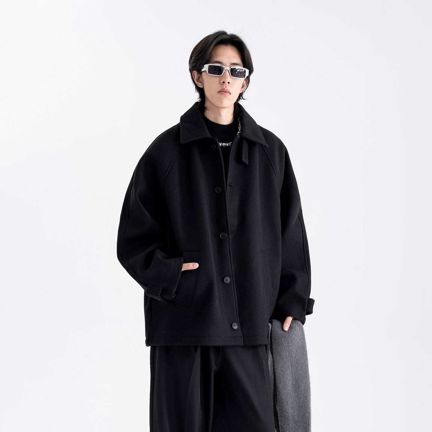 502-2-N016-P118美式复古宽松美拉德廓形毛呢夹克加厚外套男，男装夹克，星座502-2（原1014A）