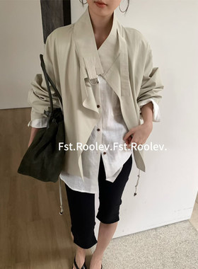 FST秋季韩系立领垂荡短外套女