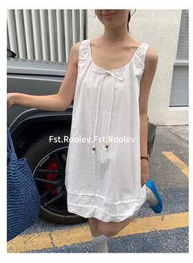FST韩系无袖花苞显瘦连衣裙