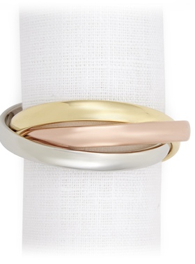 【官方授权】法国L'OBJET Three Ring餐巾扣镀金欧式酒店西餐摆件