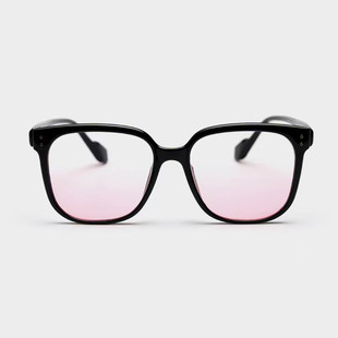 渐变粉色镜片配度数近视眼镜框 腮红眼镜架女黑框素颜抖音同款