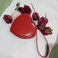 Розовый свежий кошелек в виде сердечка, монеты, небольшая сумка, Южная Корея