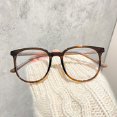 素颜琥珀茶近视眼镜大框女韩版 潮防蓝光男可配有度数平光架