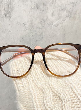 素颜琥珀茶近视眼镜大框女韩版潮防蓝光男可配有度数平光架
