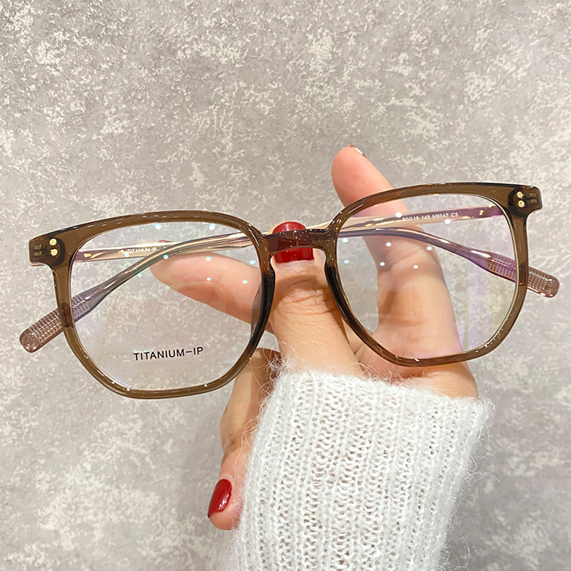 茶色近视眼镜框女韩版潮超轻男士可配防蓝光可配有高度数钛架,ZIPPO/瑞士军刀/眼镜,定制成品光学镜,淘宝优惠券,粉丝福利购,淘宝优惠卷