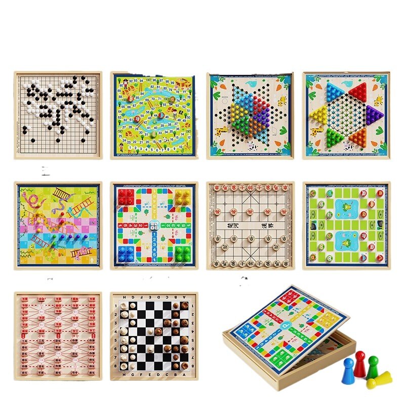 飞行棋五子棋儿童早教益智跳棋磁吸多功能游戏棋盘合一棋类小学生