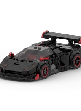 MOC积木国产积木 87062 8格车 超跑蓝博暗黑GT 益智拼装speed