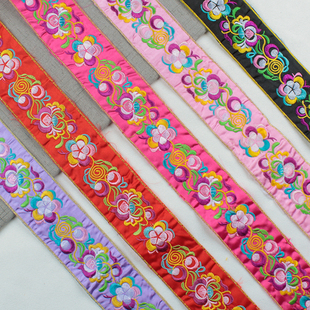 長條刺繡民族布貼花邊 領口花邊古典娃娃衣花邊 腰帶古裝 演出服裝
