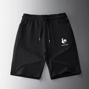 法国公鸡休闲运动潮牌大裤衩夏季纯棉短裤男加肥大码宽松五分裤