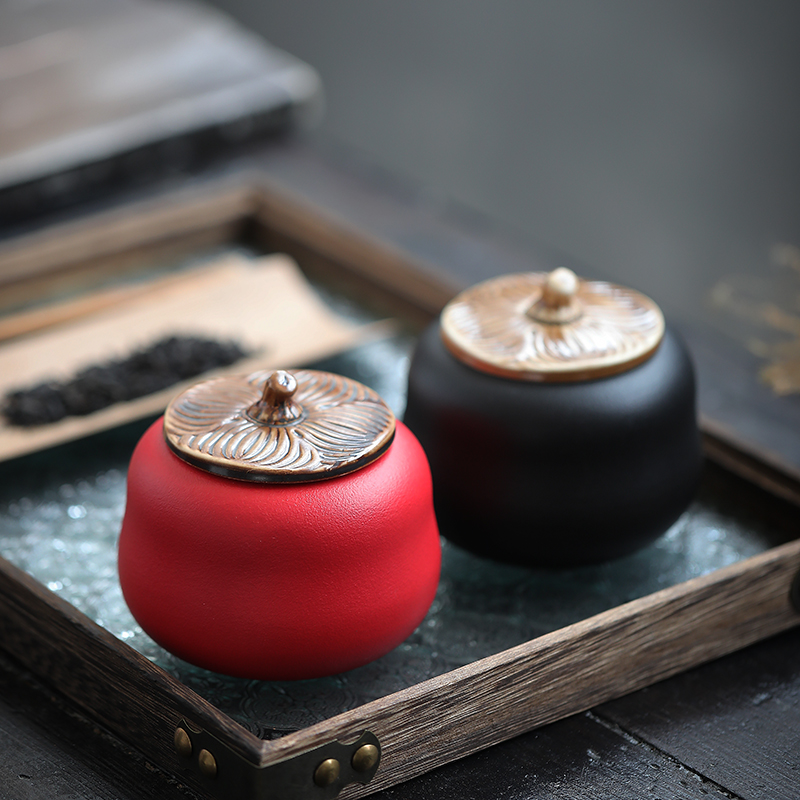 哥窑陶瓷茶叶罐大小号密封罐家用普洱茶叶储存罐中式茶叶盒存茶罐