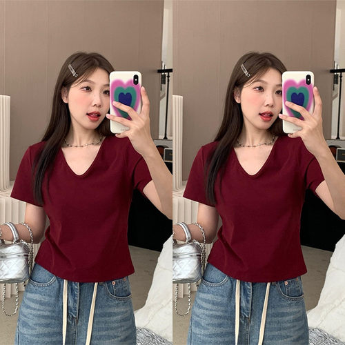短袖韩版宽松上衣大码女装遮肚子