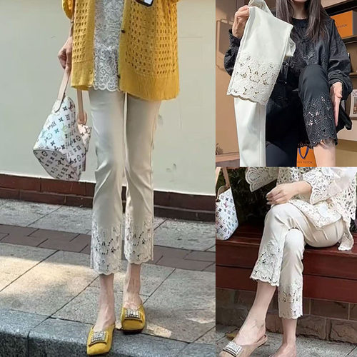 2026新款胖mm大码女装裤子高腰弹力显瘦休闲裤女小个子九分烟管裤