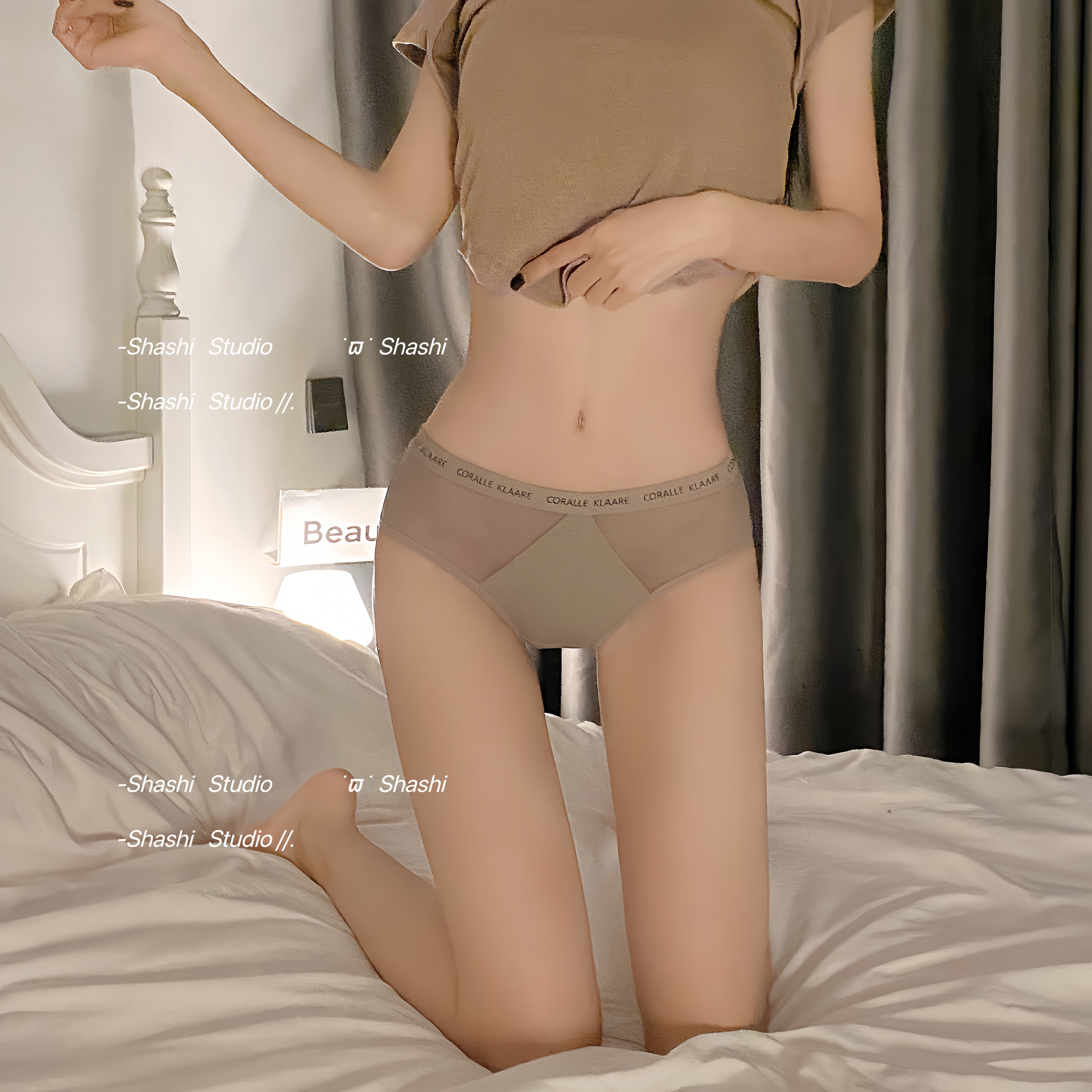 无痕纯棉抑菌裆薄款透气女三角裤