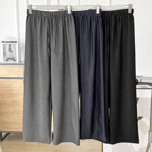 复古文艺风高腰显瘦直筒裤女