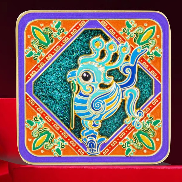 三星堆博物馆文创冰箱贴青铜神鸟文物流沙金属磁贴创意旅游纪念品