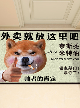 快递外卖请放门口地毯狗狗丝圈入户门地垫进门前门外蹭土免洗脚垫