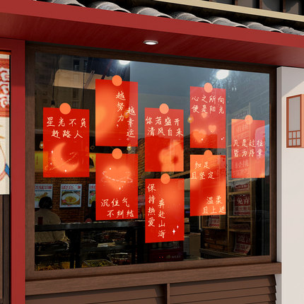 明信片窗贴玻璃贴纸静电贴餐厅厨房玻璃门贴画双面无胶自粘玻璃贴