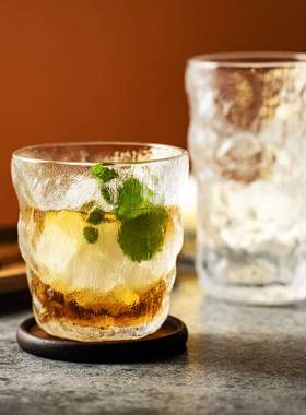 日式高颜值玻璃冰川杯少女家用喝啤酒创意梅子果洋酒威士忌酒杯子