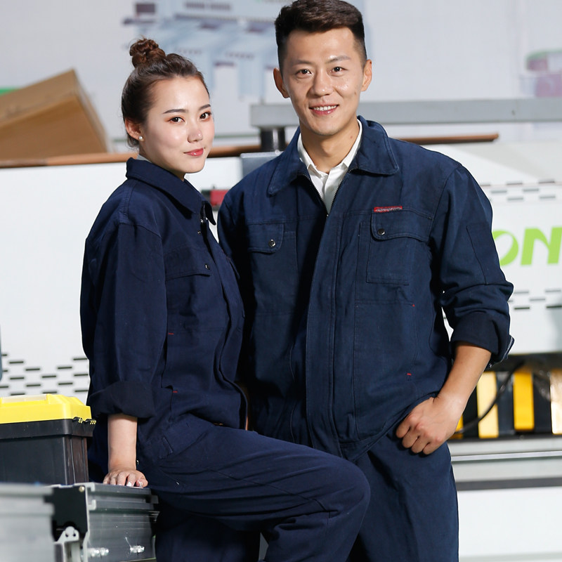 秋冬牛仔宽松套装耐磨工作服防烫