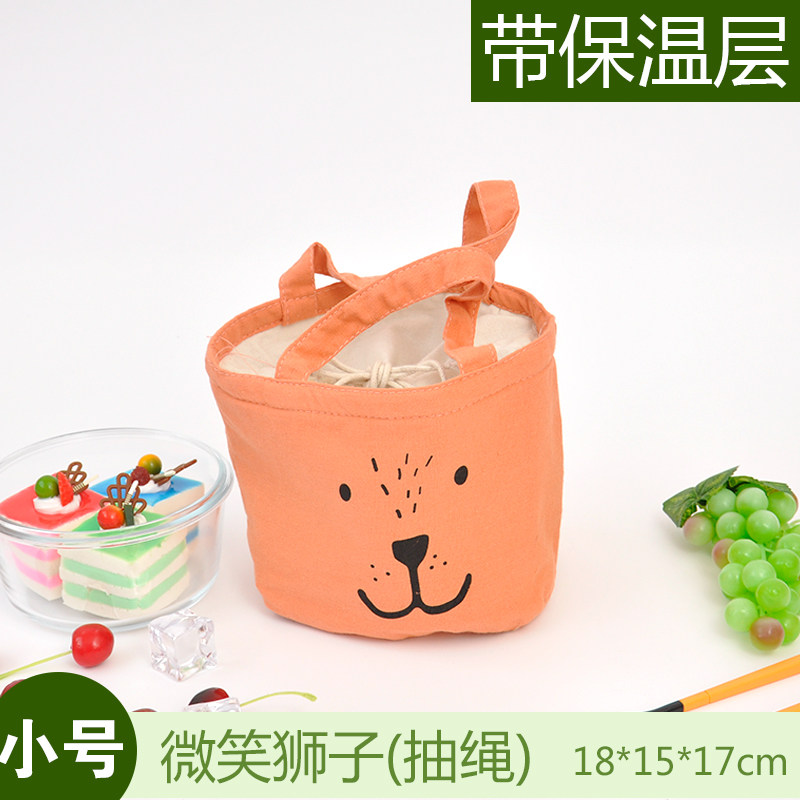 饭盒袋手提袋便当袋小带饭包保温袋圆形大号手提饭盒包便当包防水