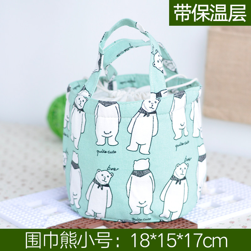 饭盒袋手提袋便当袋小带饭包保温袋圆形大号手提饭盒包便当包防水