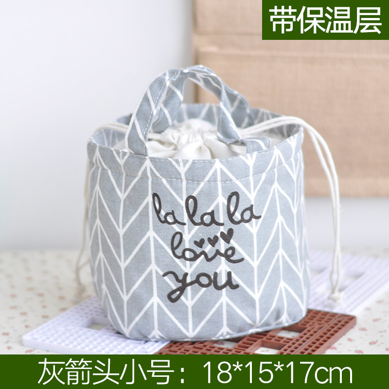 饭盒袋手提袋便当袋小带饭包保温袋圆形大号手提饭盒包便当包防水