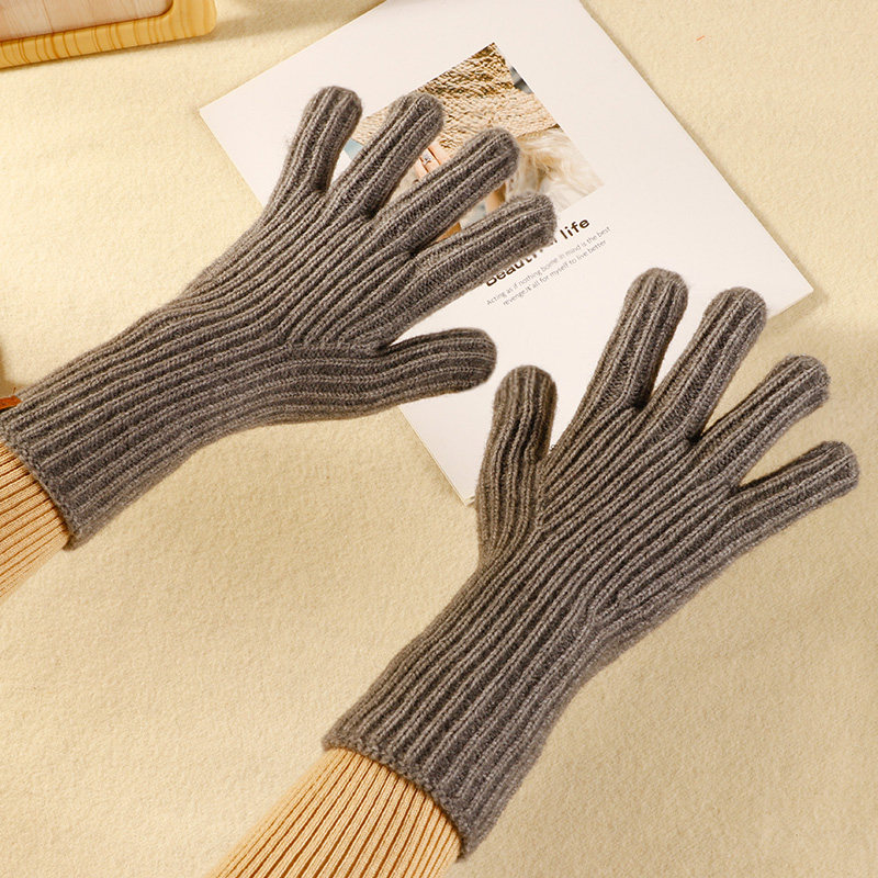 겨울용 여성용 니트 장갑 두꺼운 모직 따뜻하고 두꺼워 패셔너블한 레드 터치 스크린 휴대폰 놀이 사이클링 야외 방한