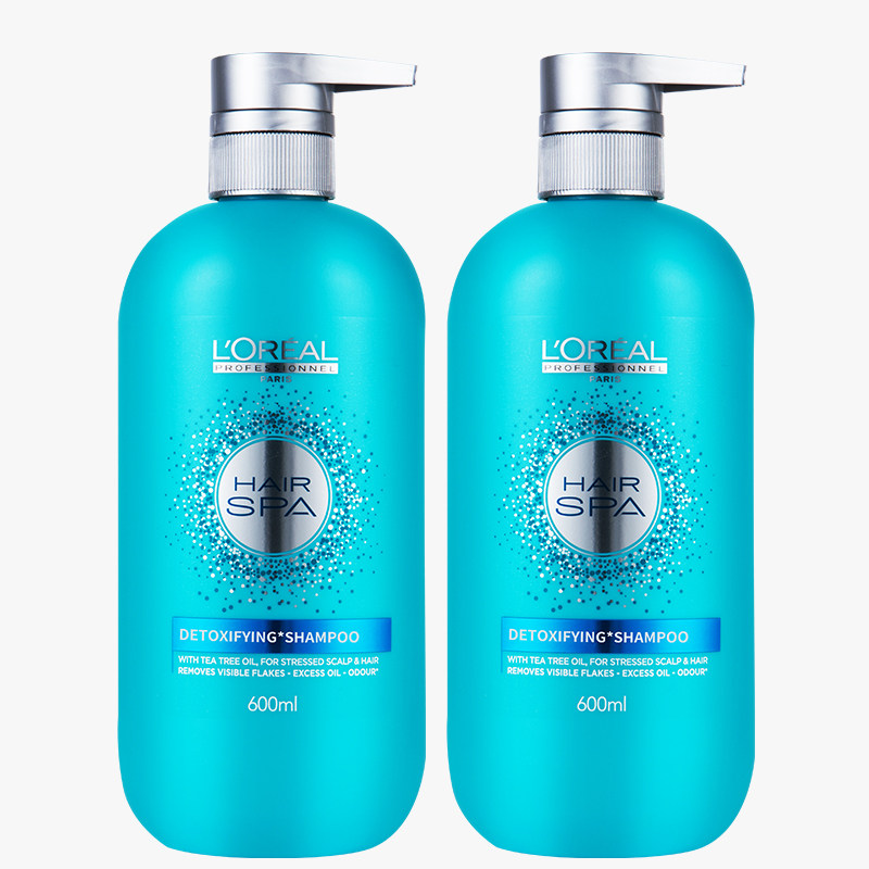 正品欧莱雅丝泉净化洗发水2瓶装1200ml男女士去屑止痒控油无硅油