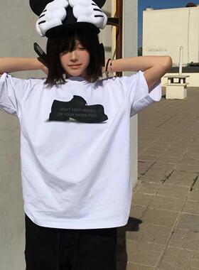 Aew 原创“米奇德比鞋”夏季宽松情侣圆领cleanfit街头风短袖Tee