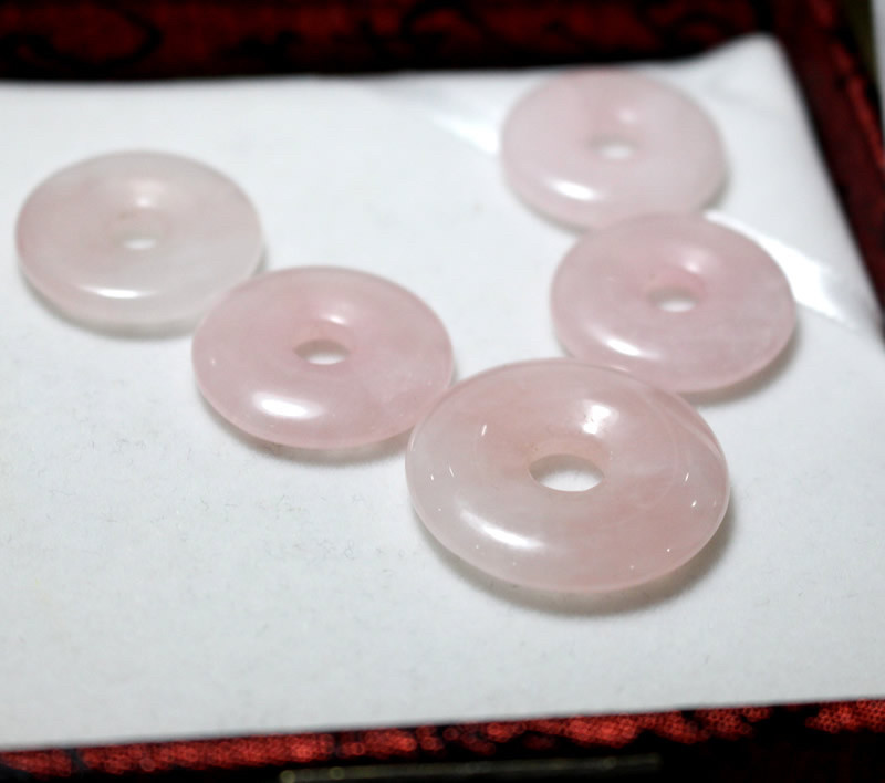 天然粉晶平安扣吊坠挂件男女款水颈饰
