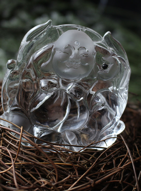 天然绿幽灵大佛吊坠挂件项链礼物男女转运吉祥物掌中宝手心绿幽灵