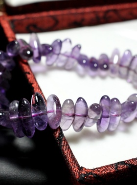 天然紫水晶随形手链紫罗兰色单圈手串紫色水晶饰品女款单圈
