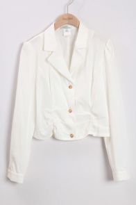 收腰褶皱修身 duoyi 新款 春装 西服衬衣女37DC118070原 朵以2022正品