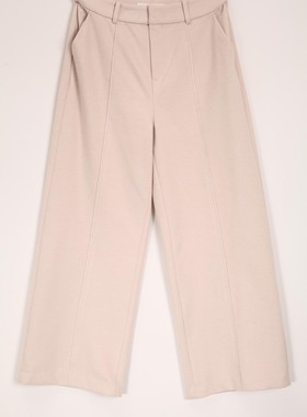 duoyi朵以正品冬季新款时尚纯色毛呢长裤阔腿裤34DD243023