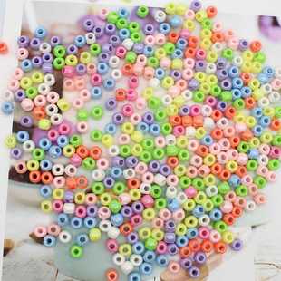 8mm马卡龙系镀彩系四通珠穿孔散珠串珠手机链条手链diy饰品配件