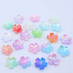 新品 樱花diy手工串珠花托古风头饰材料配件 18MM仿马贝渐变五瓣花