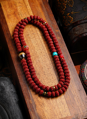 五瓣机刷小金刚菩提子手串佛珠项链108颗天珠玛瑙配饰文玩手链